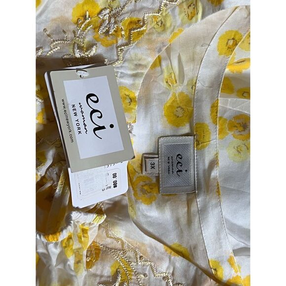 Plus Size ECI New York Secret Garden Silk Two Piece Long Sleeve Tunic Set NWT Si - Picture 4 of 4